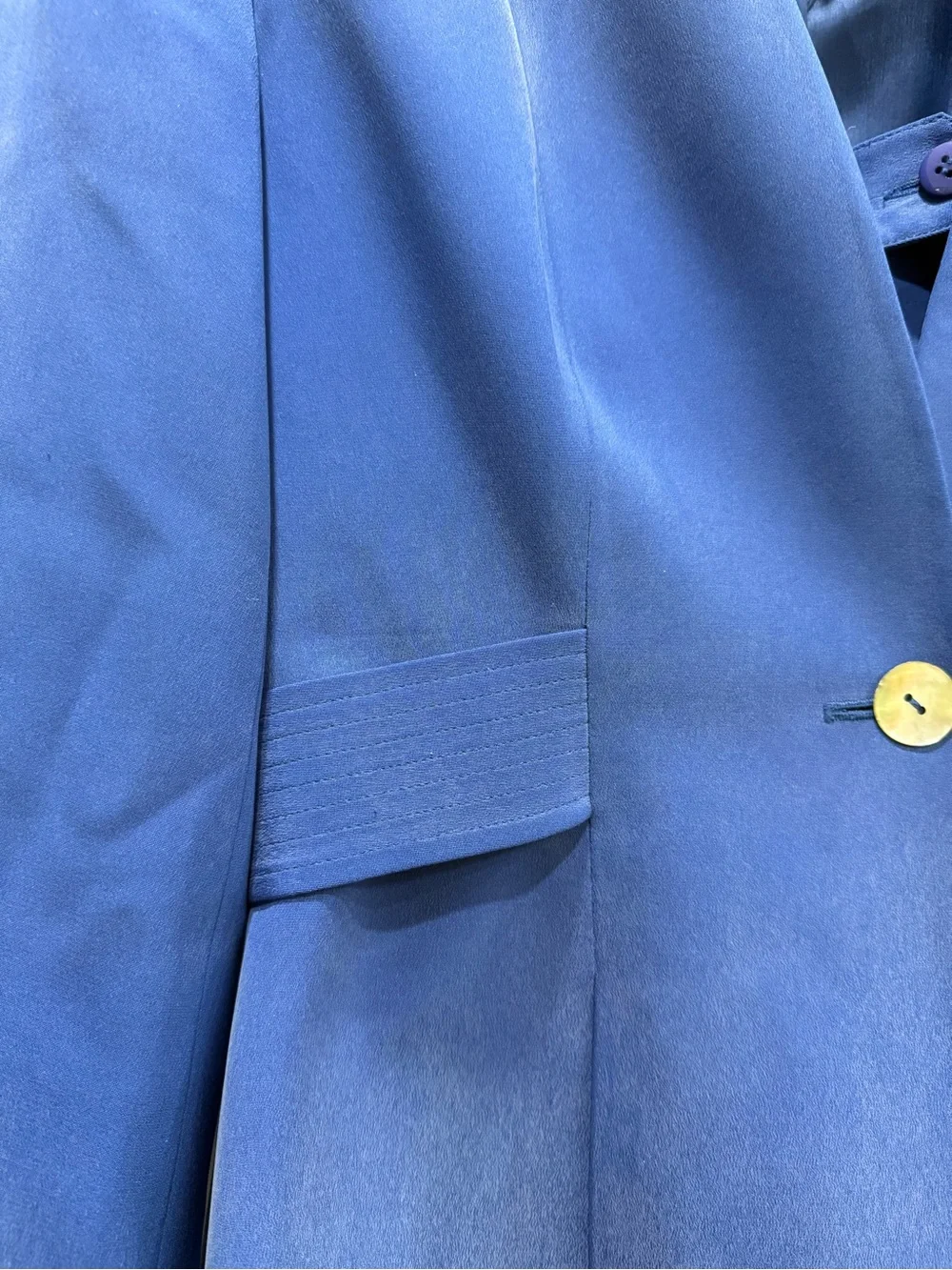 100% Silk Vintage Jones New York Petite Royal Blue Suit Set (Size 4P)